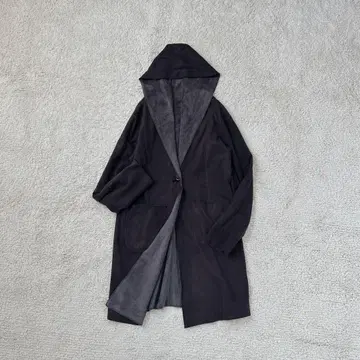 스웨이드 코트 후디드 롱 기장 가디건 겉옷 캐주얼 무지