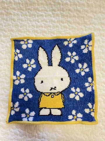 miffy 미피 페이러 손수건 화이트 플라워 파랑