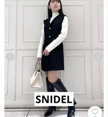 스나이델 SNIDEL 트위드 베스트 미니 원피스 S 블랙 스나이델