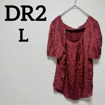 한정 수량 DR2 [ L ] 빨간색 스퀘어넥 반팔 블라우스