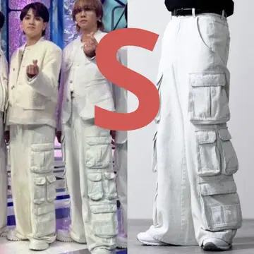 Travis Japan clel 3D 메니 포켓 데님 카고 팬츠 S