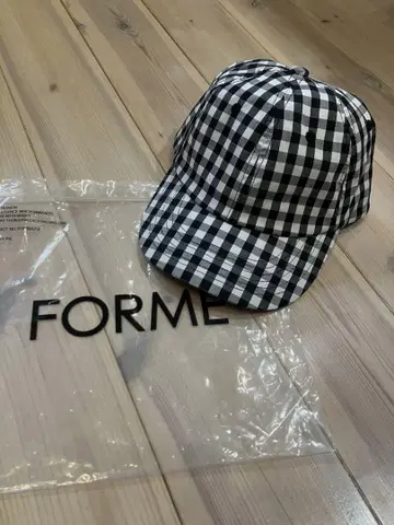 미사용 FORME 히가시하라 아키 깅엄 체크 야구 모자