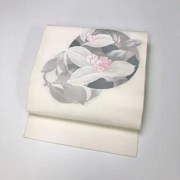 나고야 오비 원형 꽃무늬 은사 KO-1695