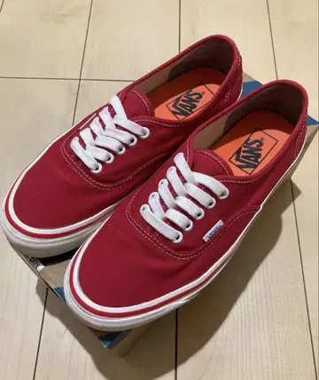VANS 오센틱 44 데크 DX 레드 애너하임 26cm