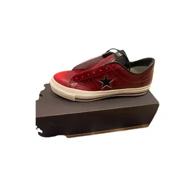 CONVERSE 원스타 가죽 악어 엠보싱 와인 레드 2010