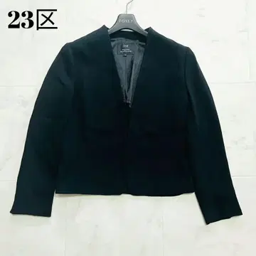 새상품급 23KU 워셔블 노카라 자켓 블랙 38