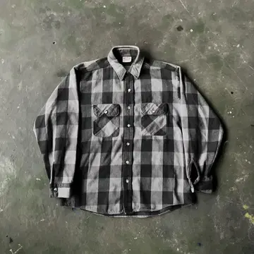 90s FIVE BROTHER 파이브 브라더 블록 체크 플란넬 셔츠