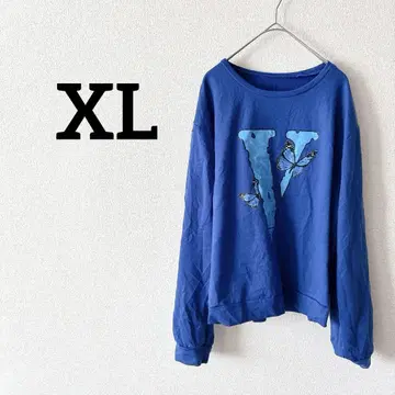 [ XL ] 파랑 V자 로고 나비 프린트 트레이닝복 여성용 겨울