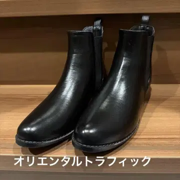 블랙 가죽 첼시 부츠