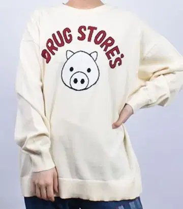 DRUG STORE'S 긴팔 니트 스웨터 아이보리