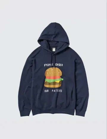 유니클로 스펀지밥 후드티 네이비 XL