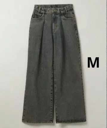 지나시스 턱 와이드 데님 팬츠 M 블루 계열