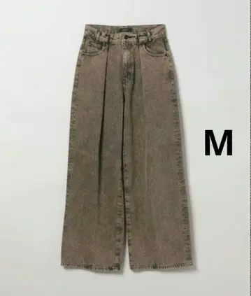 지나시스 턱 와이드 데님 팬츠 M 브라운 계열