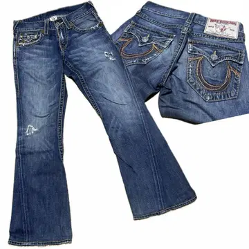 USA제 TRUE RELIGION 플레어 데님 데미지 W29