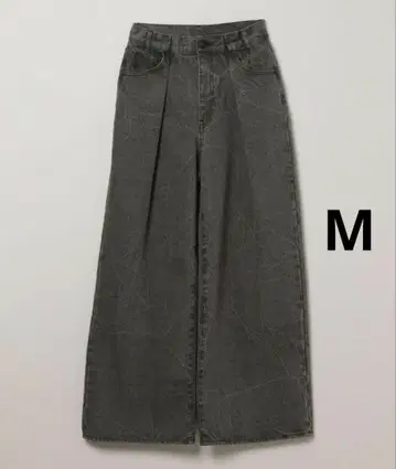지나시스 턱 와이드 데님 팬츠 M 그레이 계열