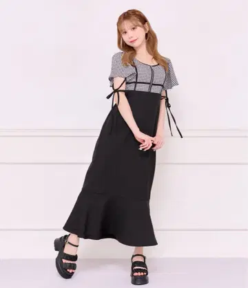 소매 플레어 머메이드 원피스 apres jour