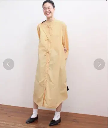 Fig London 리본 원피스 타마고색