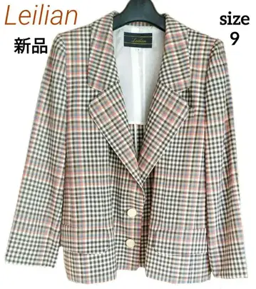 Leilian 레리안 체크 무늬 테일러드 자켓