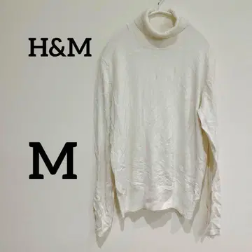 H&M [ M ] 화이트 터틀넥 스웨터 에이치앤엠 화이트 니트