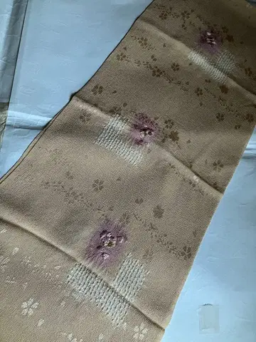 새상품 순수 실크 본 염색 자수 오비 장식 천