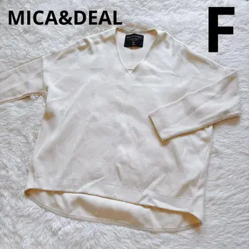 MICA&DEAL V넥 루즈 풀오버 니트 화이트 F