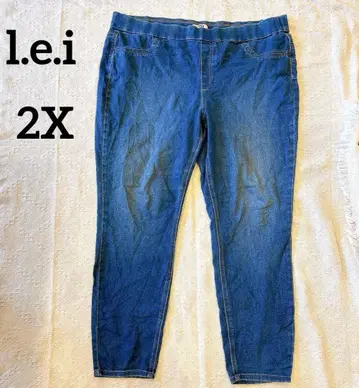 l.e.i [ 2X ] 다크 블루 스키니 팬츠 스키니 데님 스트레치