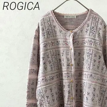 ROGICA 2세트 앙상블 가디건 반팔 니트 올 패턴 빅