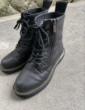 가죽 밀리터리 부츠 블랙