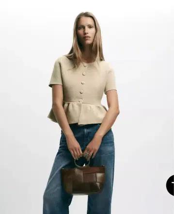 페플럼 숏 슬리브 니트 자켓 ZARA S