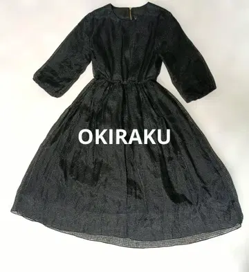 오키라쿠 okiraku 격자 무늬 블랙 원피스 포멀