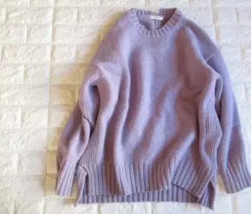 투모로우랜드 맥피 고급 라무 캐시미어 혼방 니트 퍼플