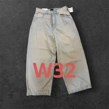 H&M SUPER BAGGY 슈퍼 배기 데님 32/30 화이트