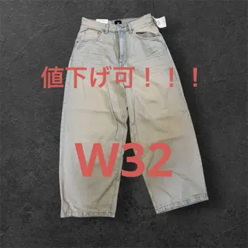 H&M 슈퍼 배기 슈퍼 배기 데님 32/30 화이트 새상품