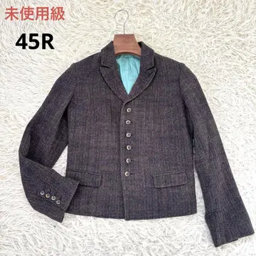 미사용급 45R 테일러드 자켓 헤링본 브라운 M