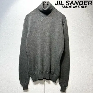 레어 새상품급 JIL SANDER 라메 디자인 터틀넥 니트 36