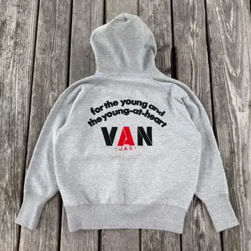 VAN 그레이 후드 부착 후드티 M
