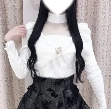 couture BY ROJITA 시어 데콜테 트위스트 리본 니트