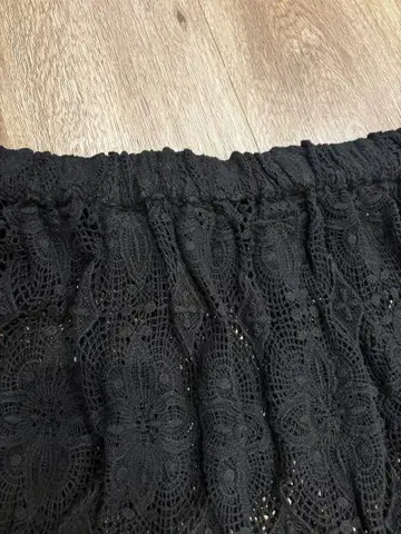 차오패닉 티피 블랙 레이스 롱 스커트