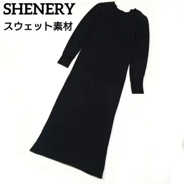 맥시 길이 롱 원피스 맨투맨 소재 SHENERY 블랙 일본제