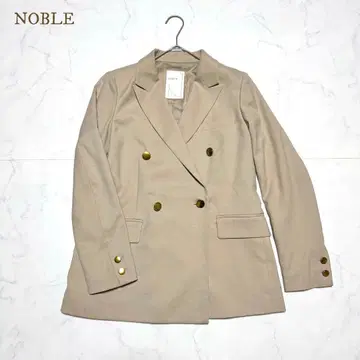 NOBLE 울 밀드 피크 라펠 자켓 테일러드 골드 버튼