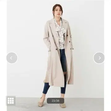 택 포함 미사용 새상품 리엔다 플리츠 콤비 트렌치 CT