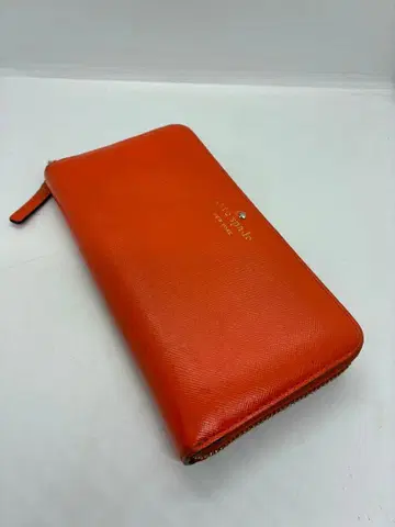 케이트 스페이드 오렌지 가죽 장지갑 골드 지퍼 kate spade