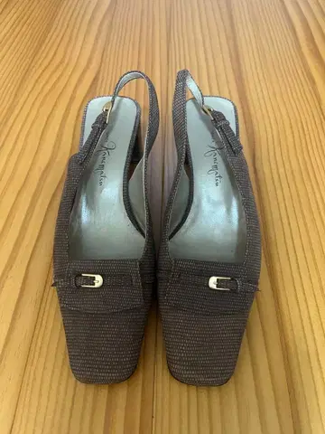 긴자 카네마츠 브라운 슬링백 힐 신발 새상품급