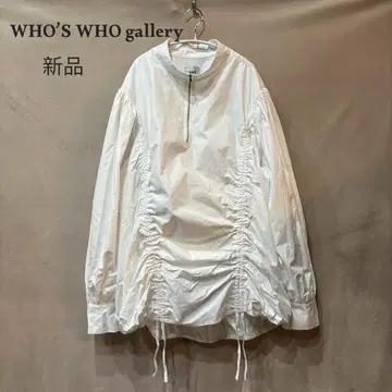 새상품 WHO'S WHO gallery 하프 지퍼 개더 볼륨 원피스