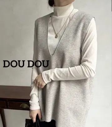 새상품급 돌려입기 실력 발휘 DOUDOU 압축 울 깊은 V넥 코쿤 베스트
