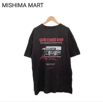 MISHIMA MART 프린트 반팔 T셔츠 원포인트 하와이 둥근넥