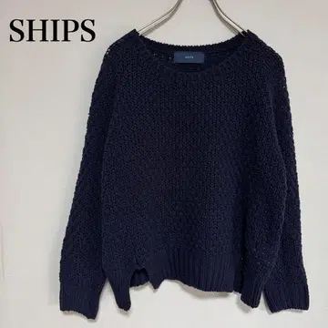 SHIPS 쉽스 실크 혼방 긴팔 니트 네이비