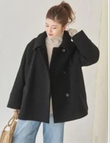 Spick & Span 모사 스탠칼라 숏코트 36 블랙
