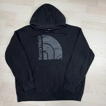 THE NORTH FACE 후드티 XL 블랙 속기모 로고 프린트