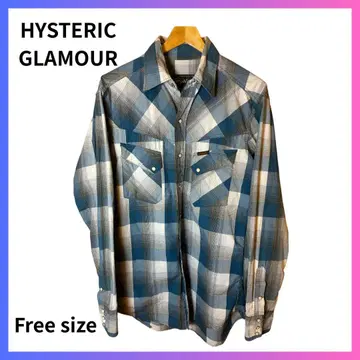 HYSTERIC GLAMOUR 체크 무늬 웨스턴 셔츠 프리 사이즈